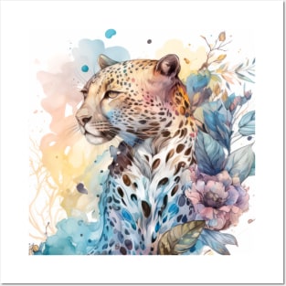 Cheetah Portrait Animal Painting Wildlife Outdoors Adventure Posters and Art